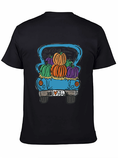 Fall Pumpkin Truck Graphic Tee - Black