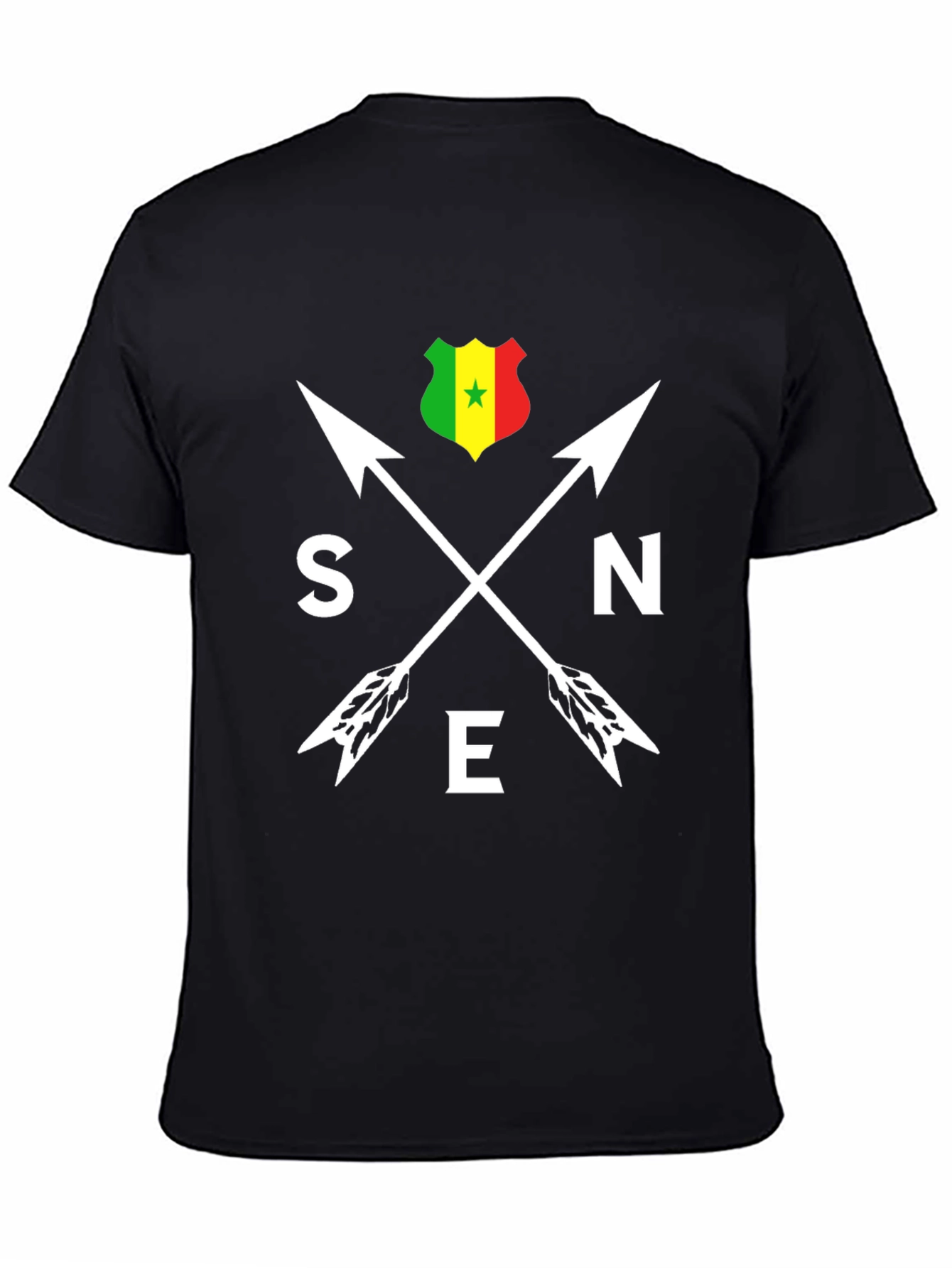 Senegal Arrows T-Shirt - Black Cotton Tee