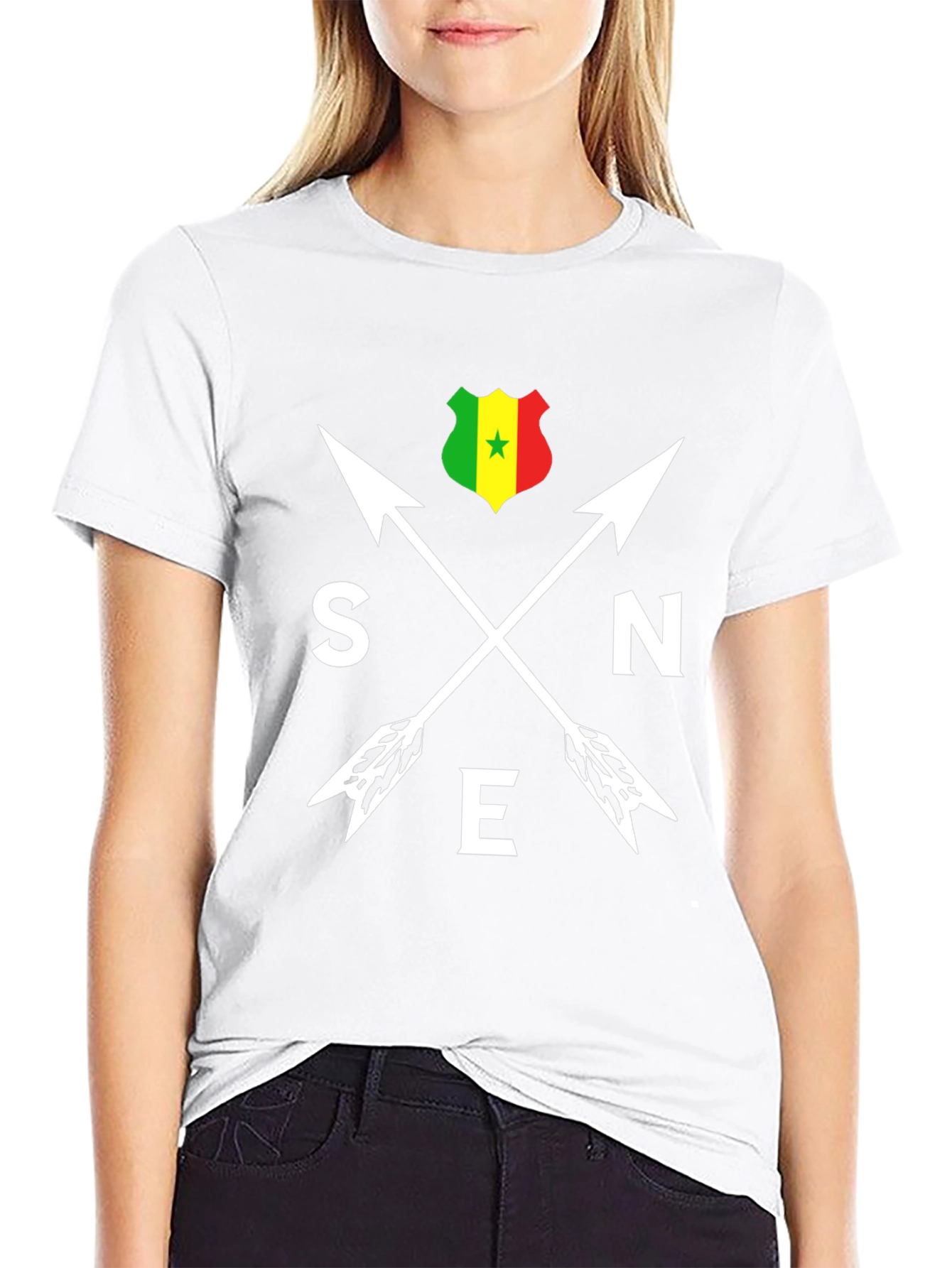 Senegal Arrows T-Shirt - Black Cotton Tee