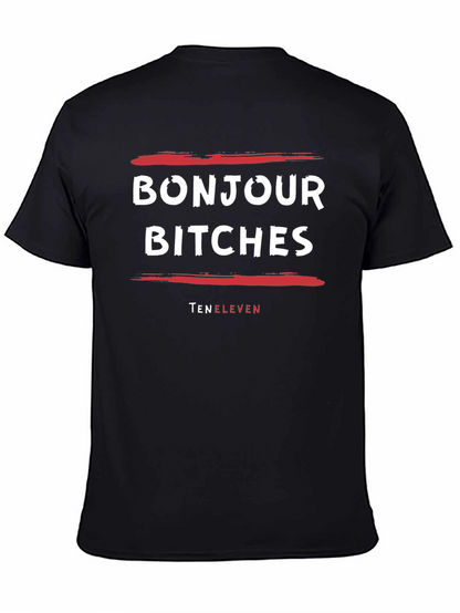 Bonjour Bitches Graphic Tee - Unisex Black T-Shirt