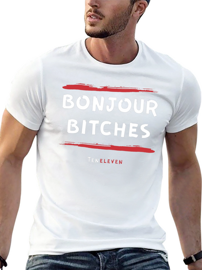 Bonjour Bitches Graphic Tee - Unisex Black T-Shirt