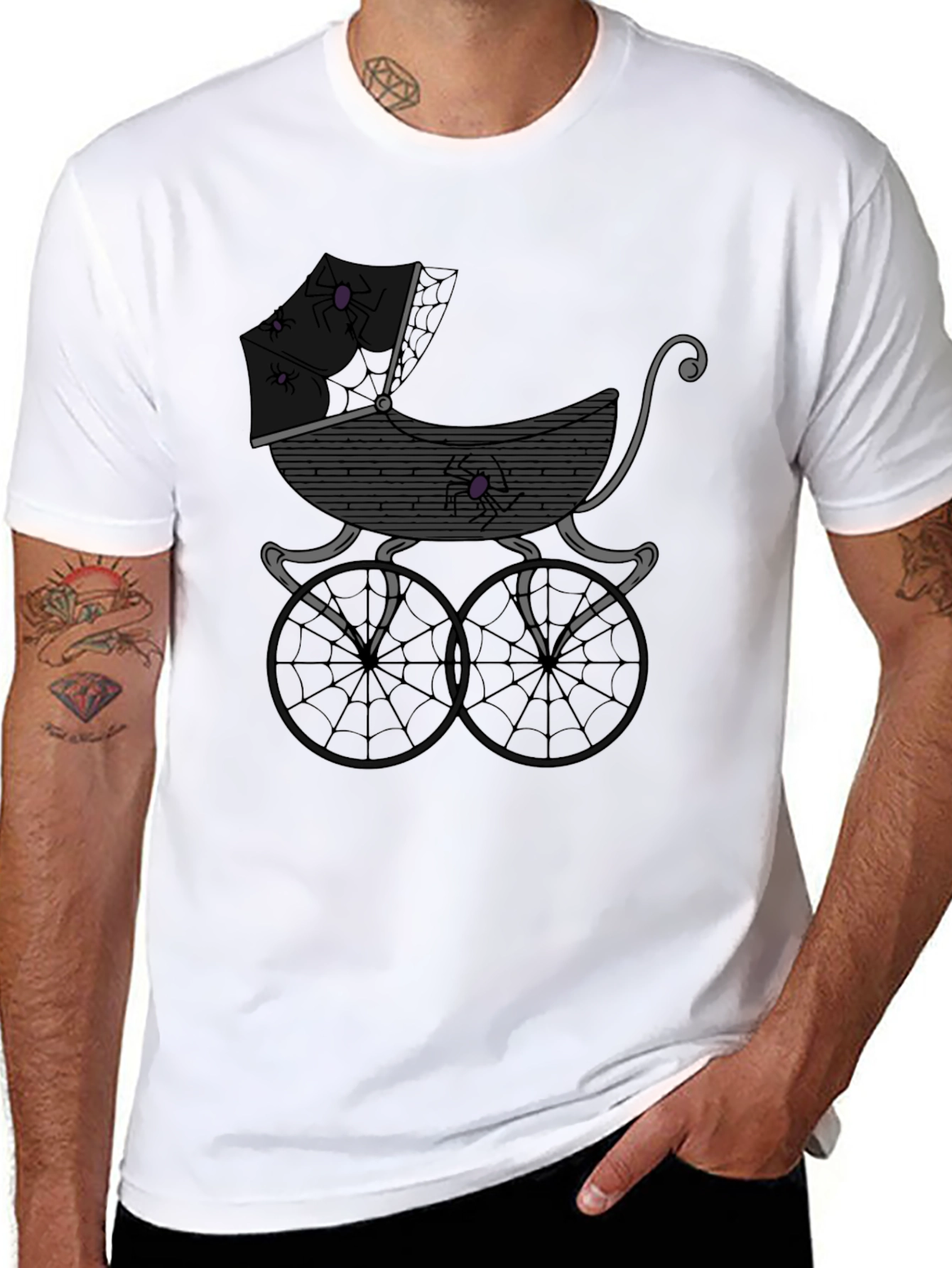Spooky Spider Baby Carriage T-Shirt