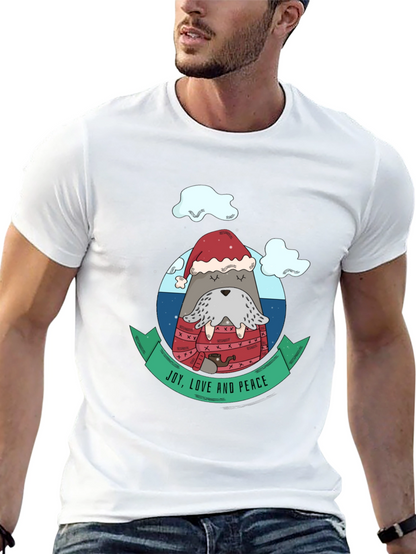 Joy Love Peace Holiday Walrus T-Shirt