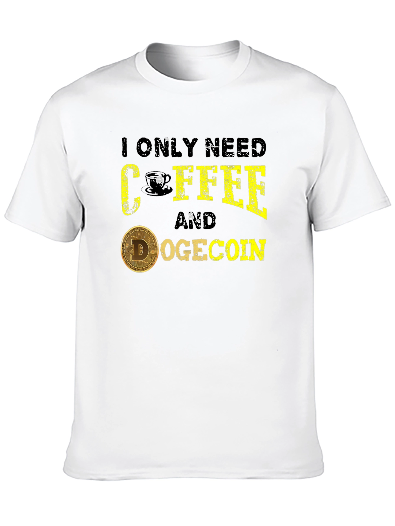 Coffee & Dogecoin Graphic Tee - Crypto Lover T-Shirt