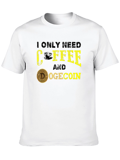 Coffee & Dogecoin Graphic Tee - Crypto Lover T-Shirt
