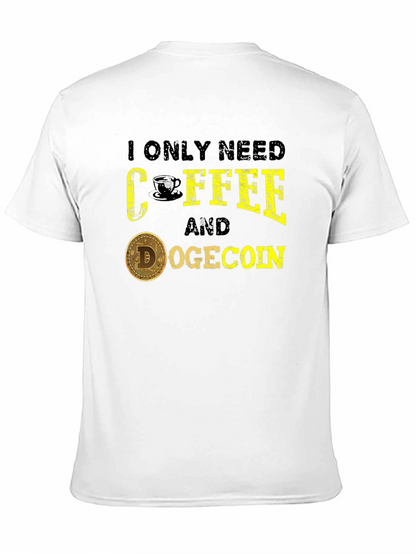 Coffee & Dogecoin Graphic Tee - Crypto Lover T-Shirt