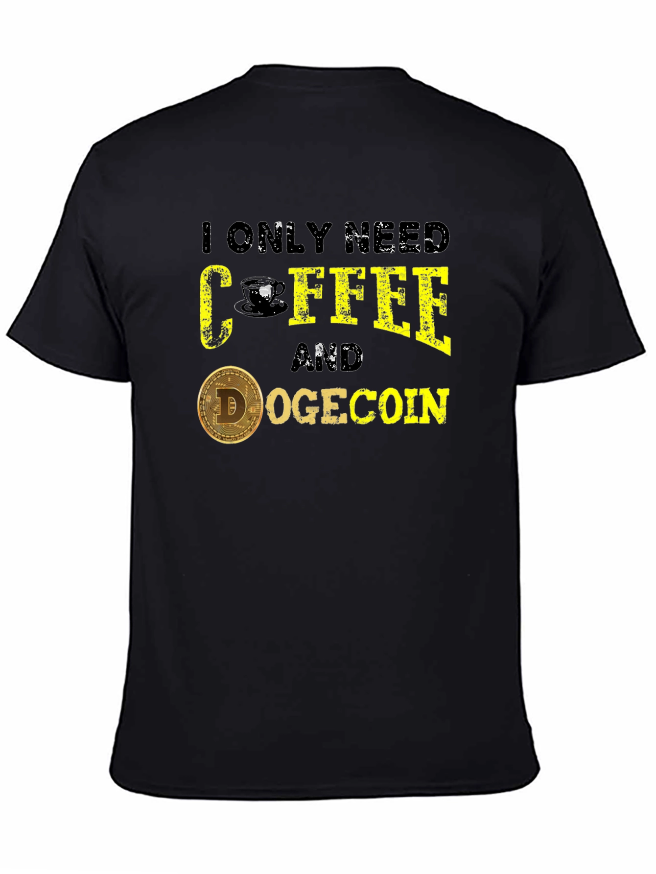 Coffee & Dogecoin Graphic Tee - Crypto Lover T-Shirt