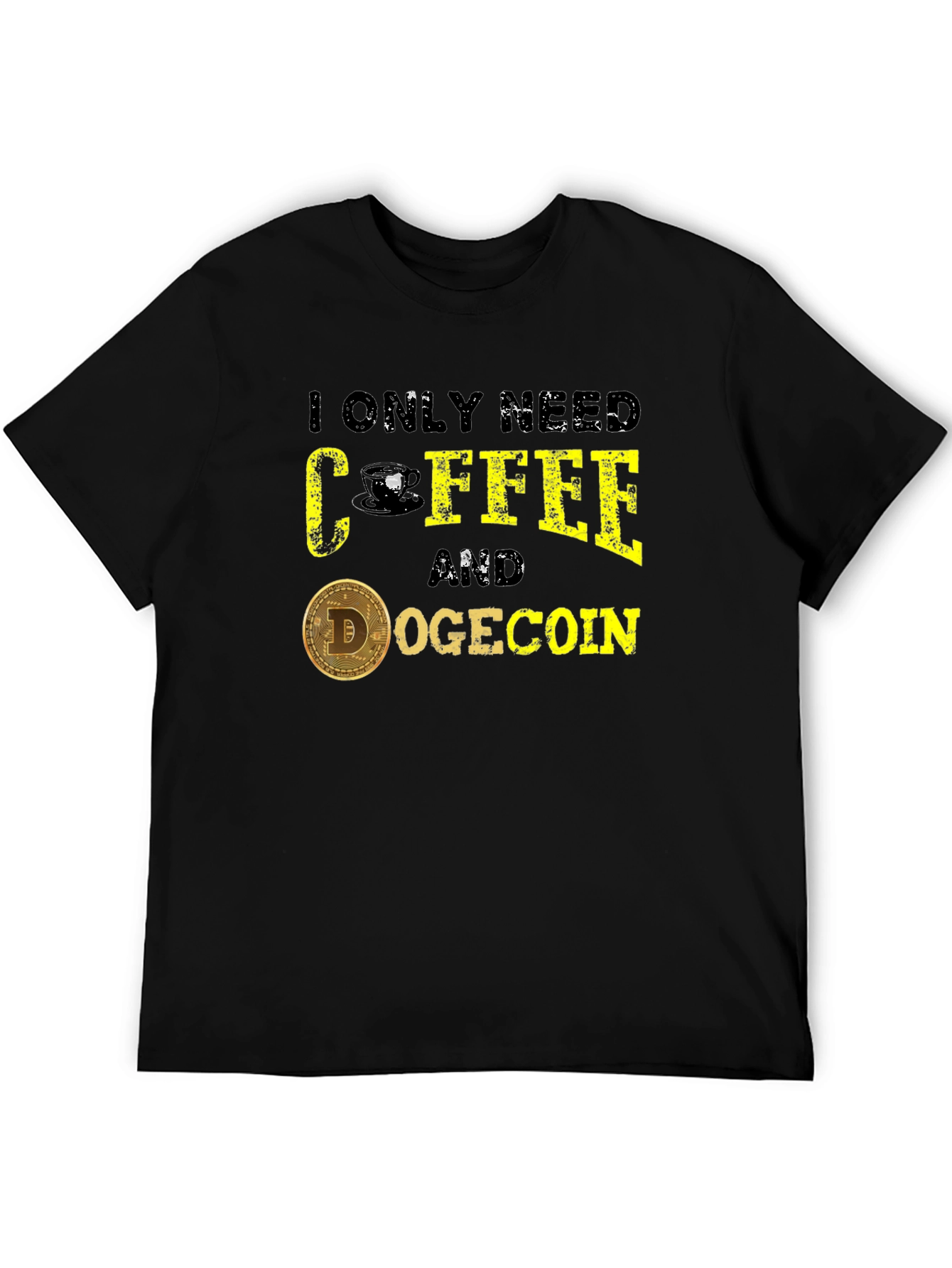 Coffee & Dogecoin Graphic Tee - Crypto Lover T-Shirt