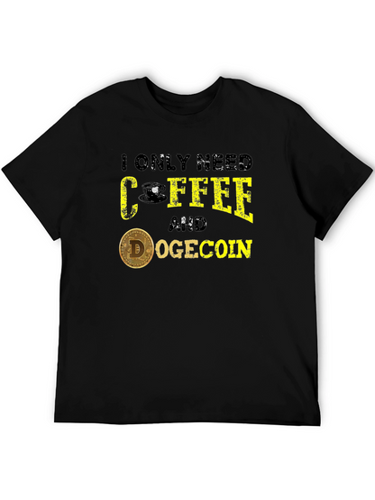Coffee & Dogecoin Graphic Tee - Crypto Lover T-Shirt