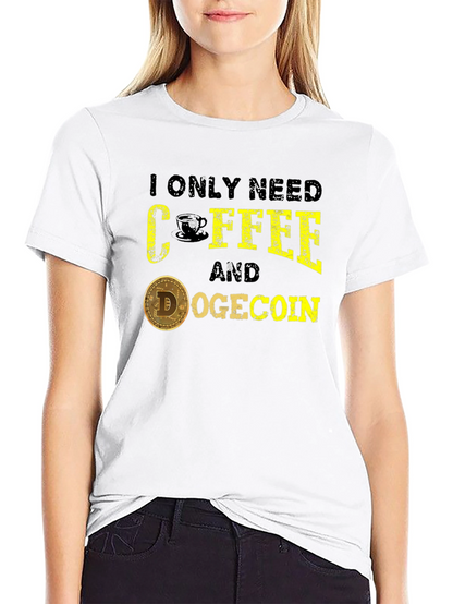 Coffee & Dogecoin Graphic Tee - Crypto Lover T-Shirt