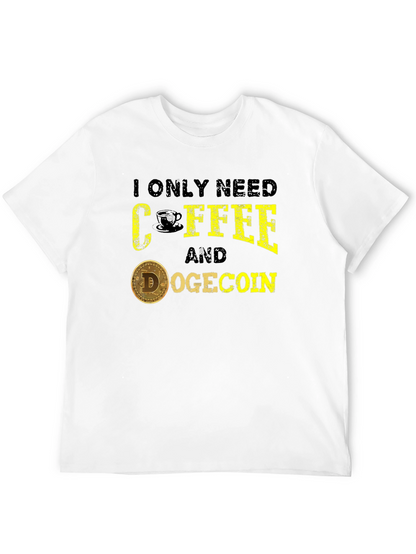 Coffee & Dogecoin Graphic Tee - Crypto Lover T-Shirt