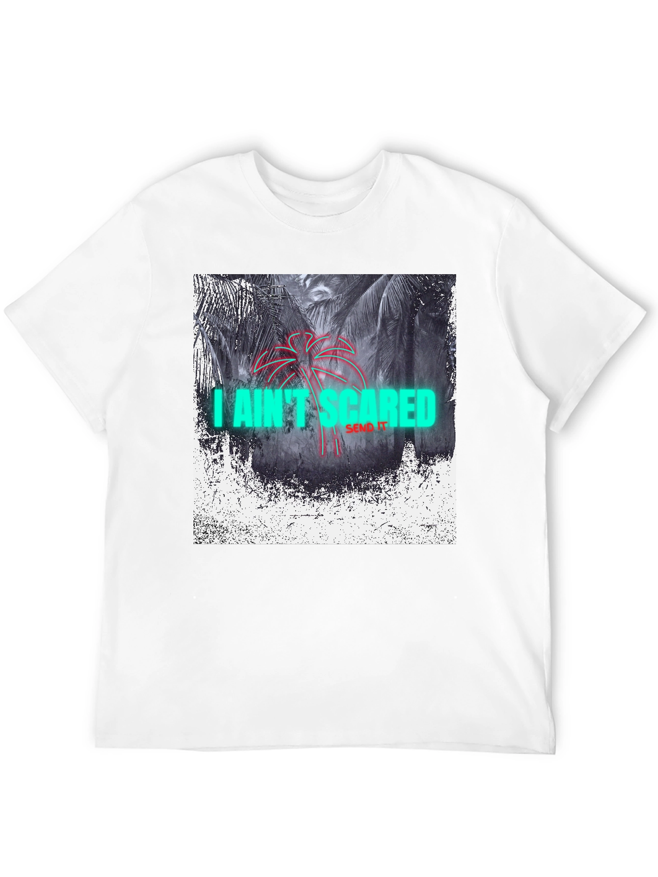 I Aint Scared Graphic Print Black T-Shirt