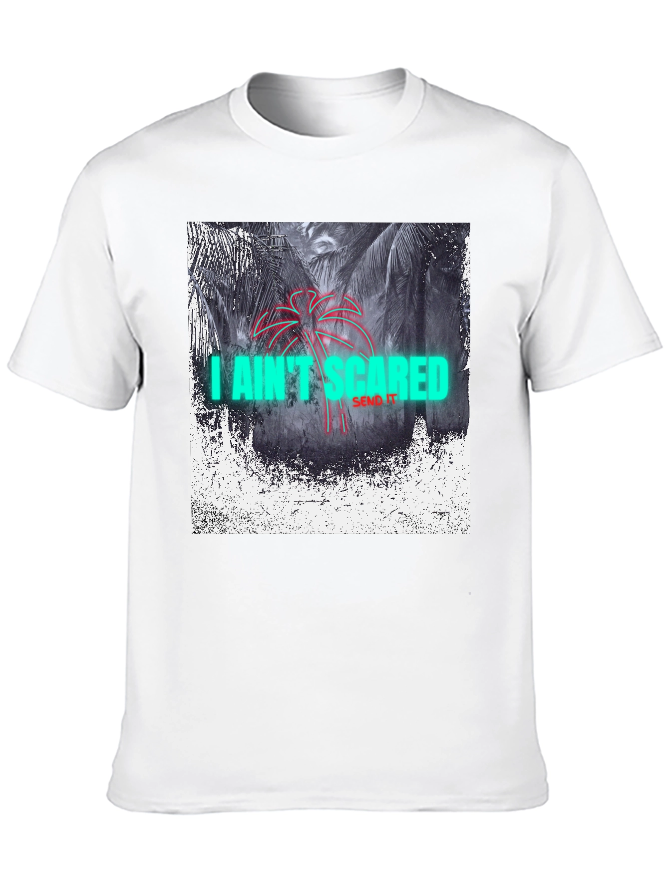 I Aint Scared Graphic Print Black T-Shirt
