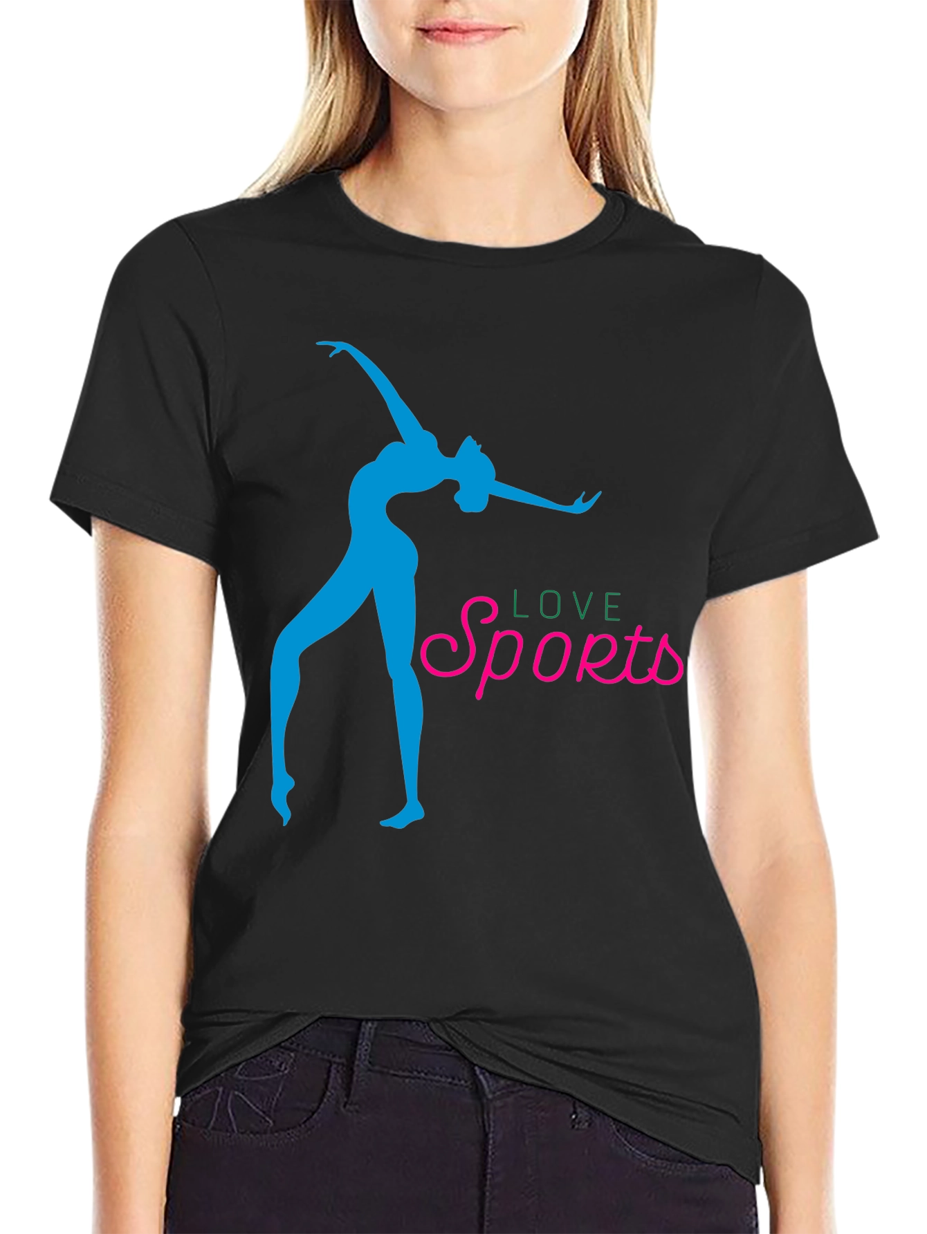 Love Sports Graphic Tee - Stylish Black T-Shirt