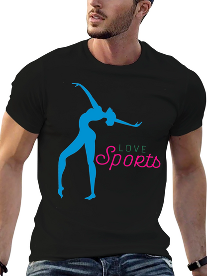 Love Sports Graphic Tee - Stylish Black T-Shirt