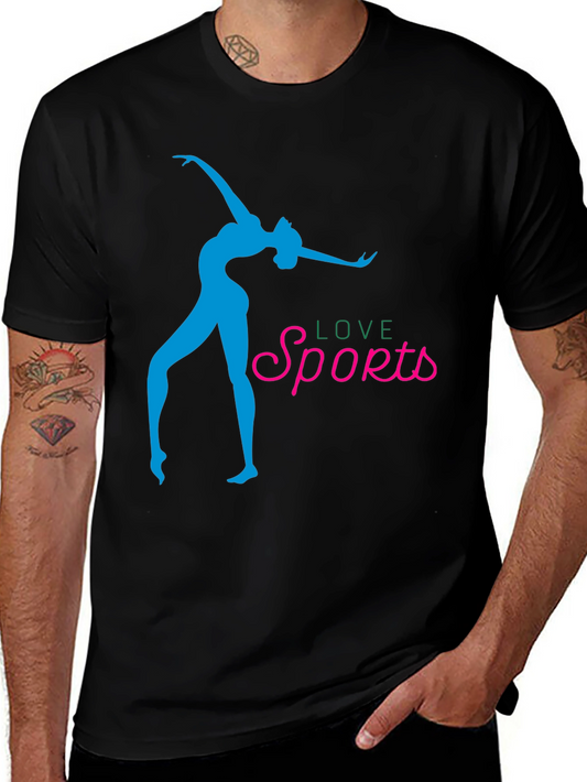 Love Sports Graphic Tee - Stylish Black T-Shirt
