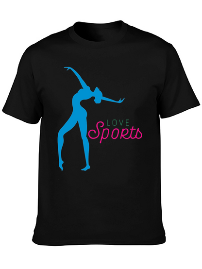 Love Sports Graphic Tee - Stylish Black T-Shirt