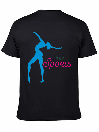 Love Sports Graphic Tee - Stylish Black T-Shirt