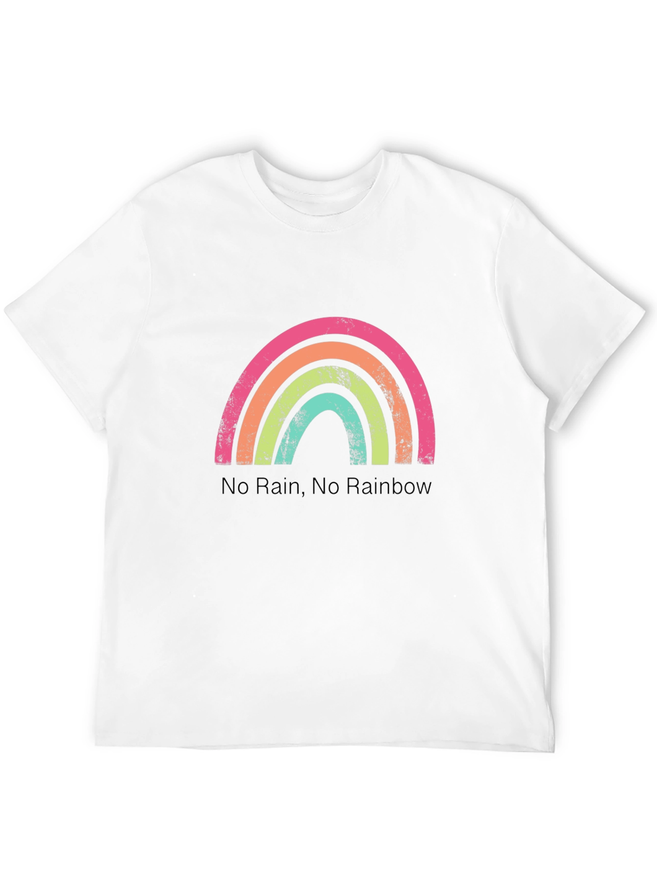 Rainbow Graphic T-Shirt - No Rain No Rainbow