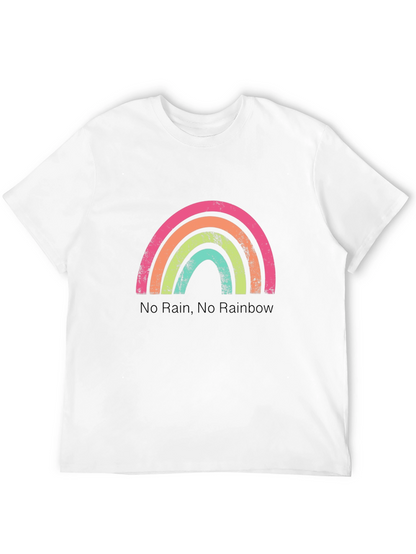 Rainbow Graphic T-Shirt - No Rain No Rainbow