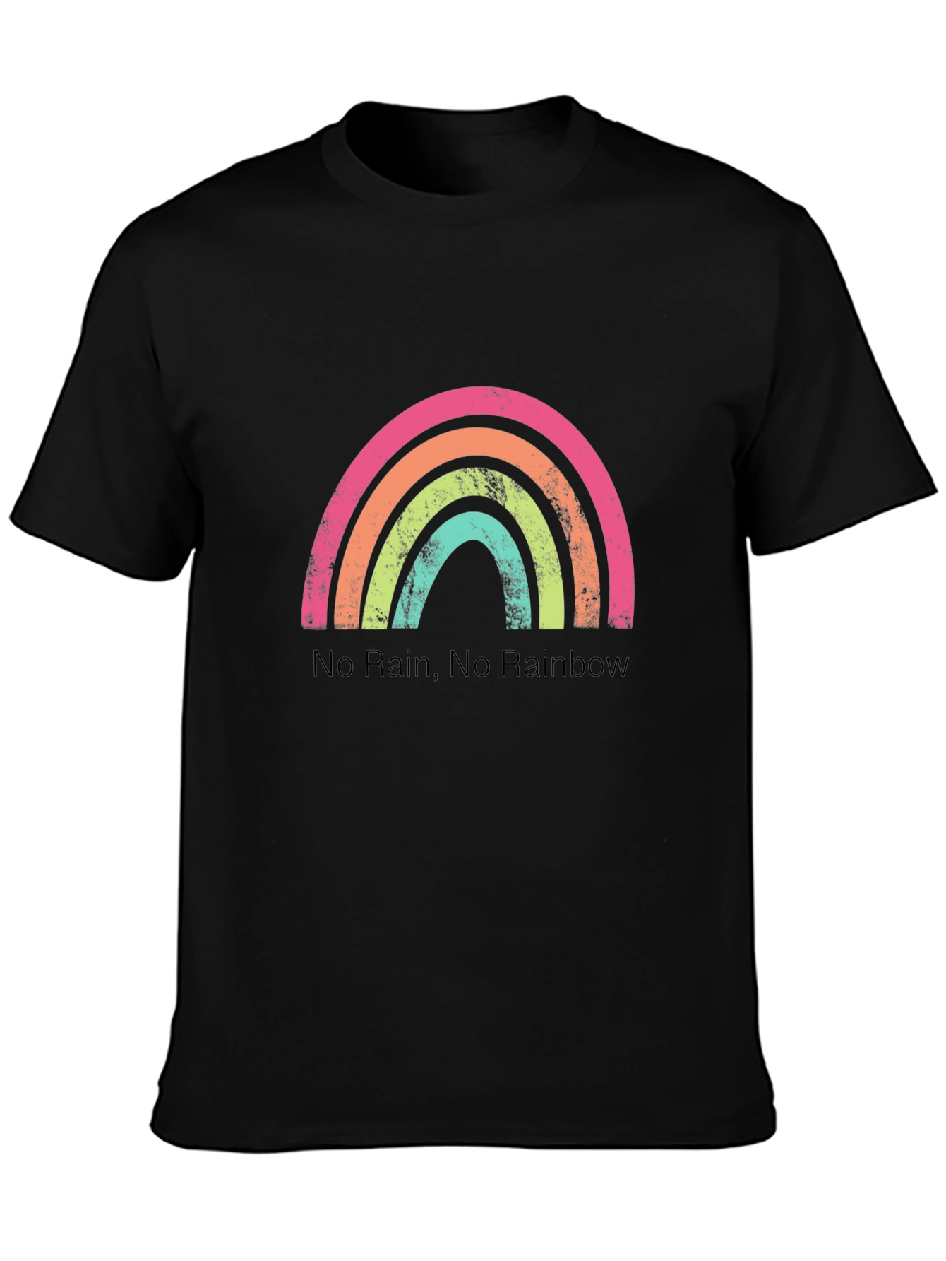 Rainbow Graphic T-Shirt - No Rain No Rainbow