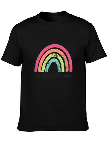 Rainbow Graphic T-Shirt - No Rain No Rainbow