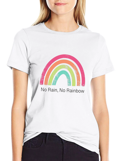 Rainbow Graphic T-Shirt - No Rain No Rainbow