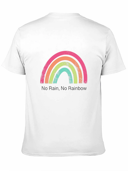 Rainbow Graphic T-Shirt - No Rain No Rainbow