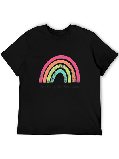 Rainbow Graphic T-Shirt - No Rain No Rainbow