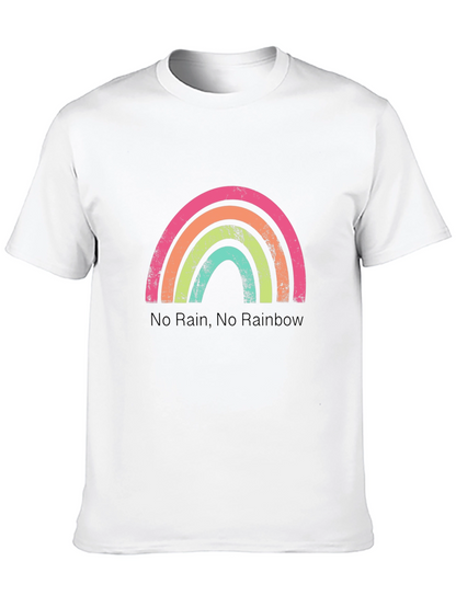 Rainbow Graphic T-Shirt - No Rain No Rainbow
