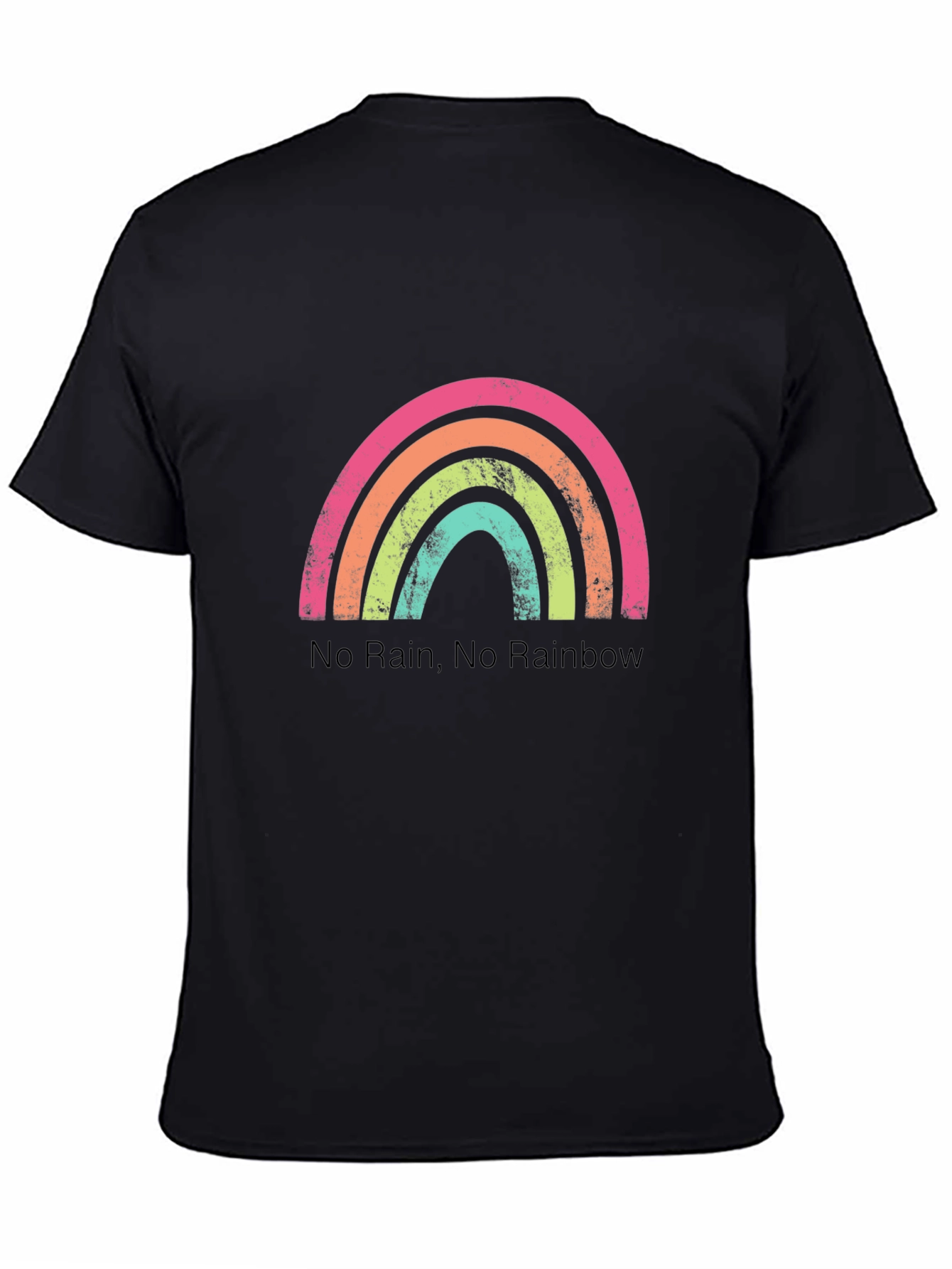 Rainbow Graphic T-Shirt - No Rain No Rainbow