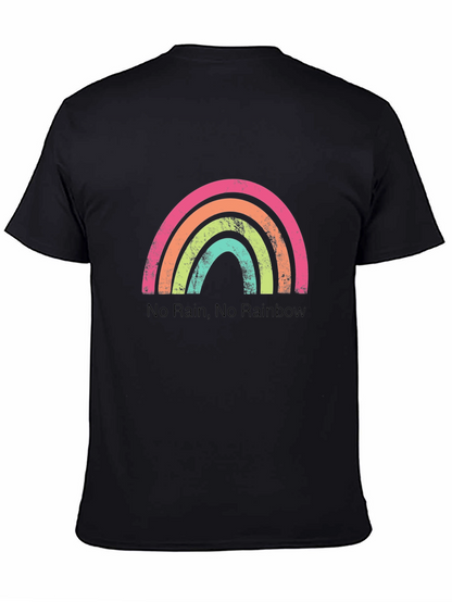 Rainbow Graphic T-Shirt - No Rain No Rainbow