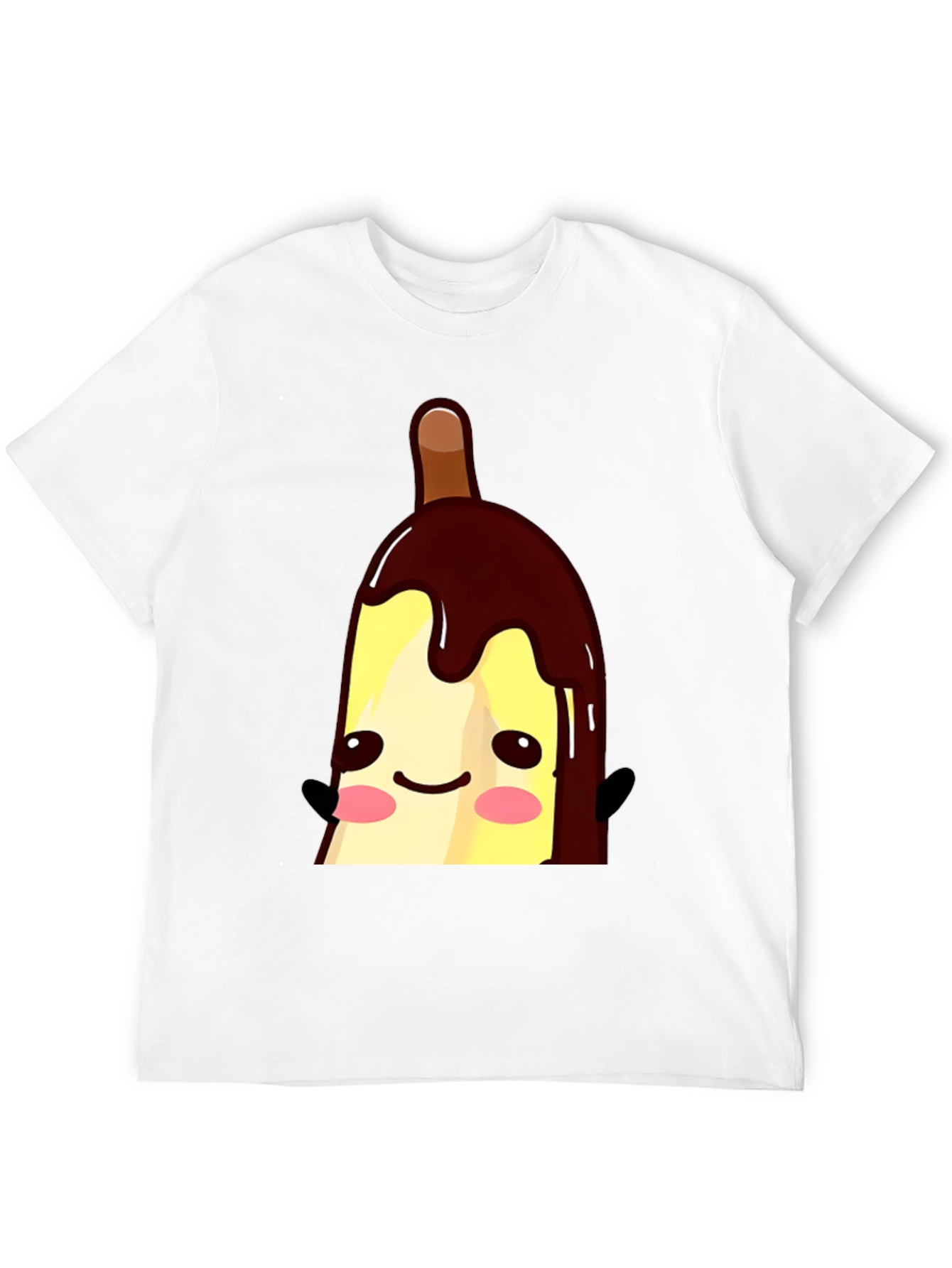 Cute Banana Popsicle Graphic Tee - Black Cotton T-Shirt
