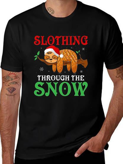 Slothing Through the Snow Holiday T-Shirt