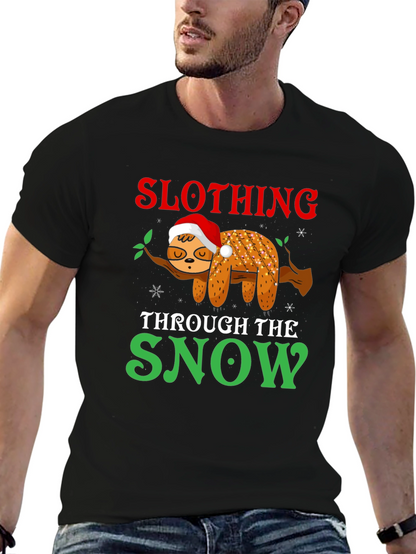 Slothing Through the Snow Holiday T-Shirt