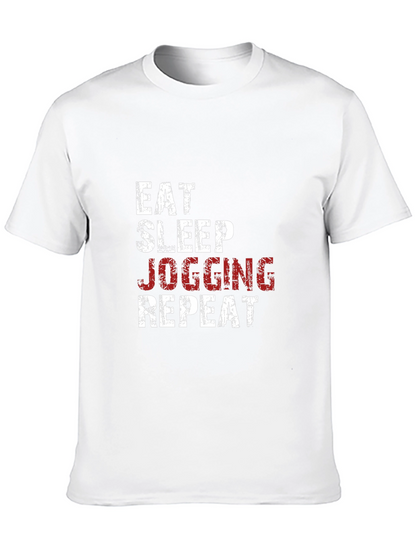 Eat Sleep Jogging Repeat Graphic Tee - Black