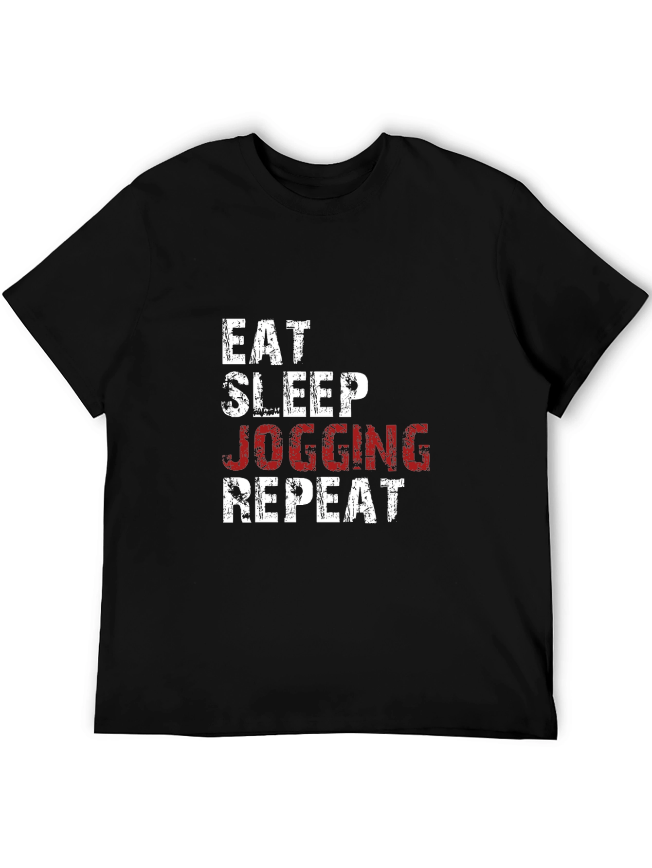 Eat Sleep Jogging Repeat Graphic Tee - Black