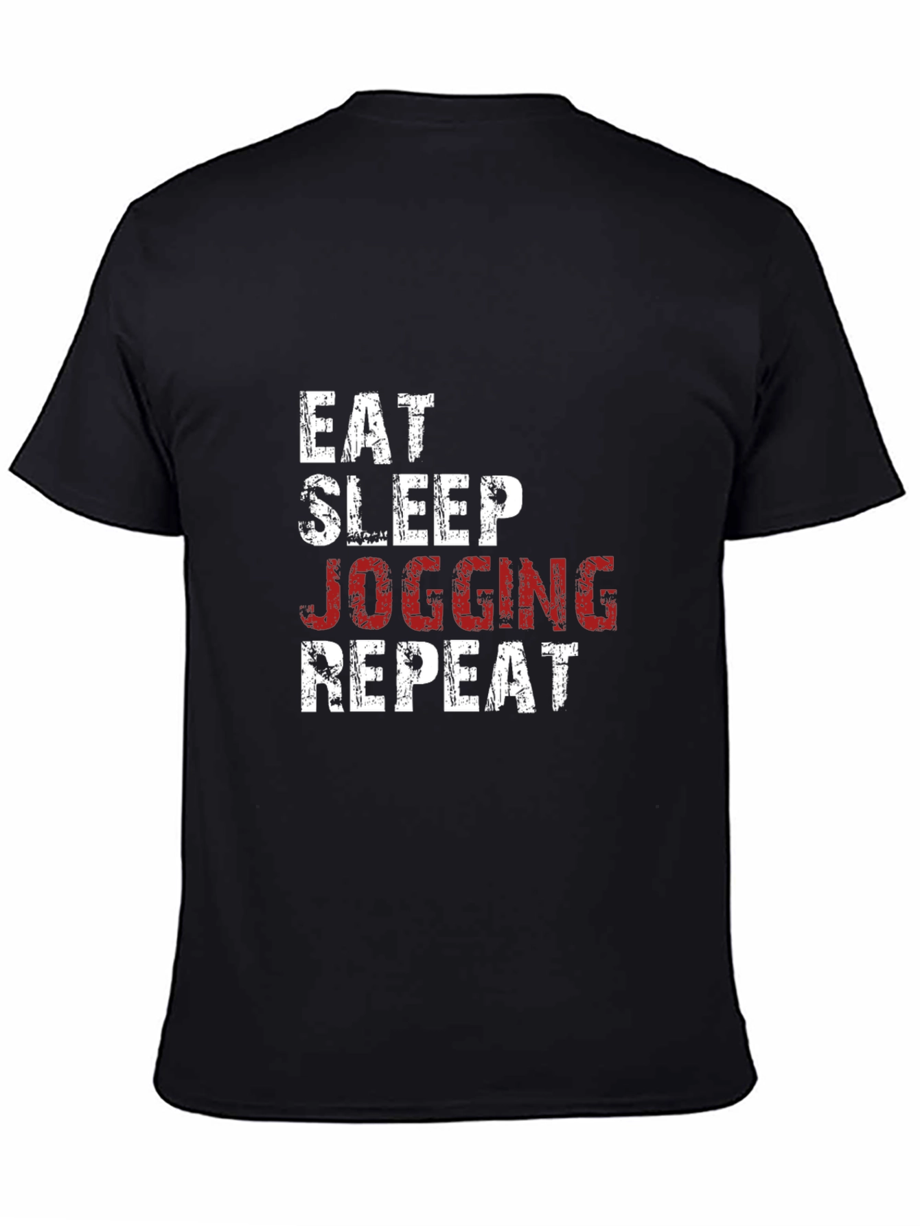 Eat Sleep Jogging Repeat Graphic Tee - Black