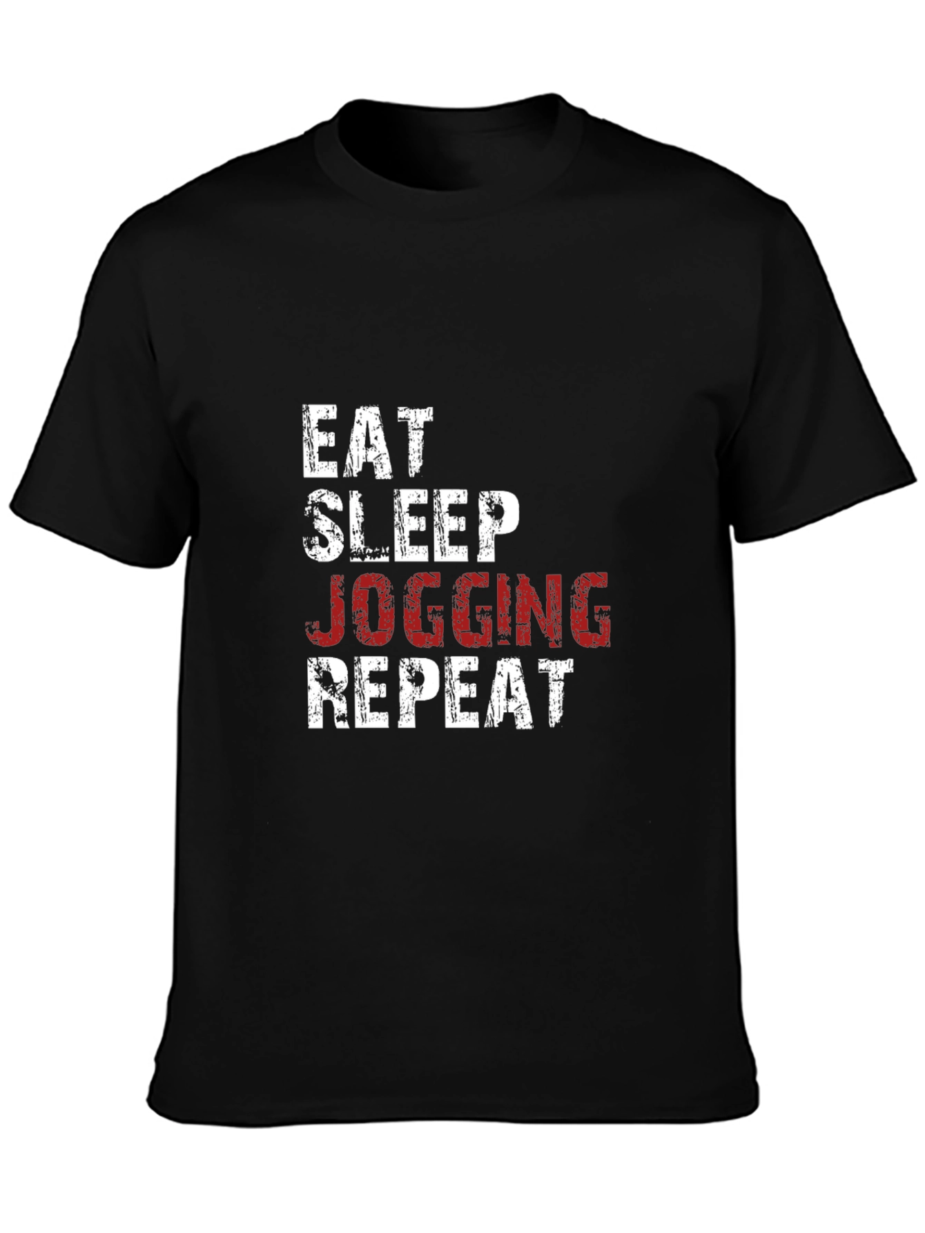 Eat Sleep Jogging Repeat Graphic Tee - Black
