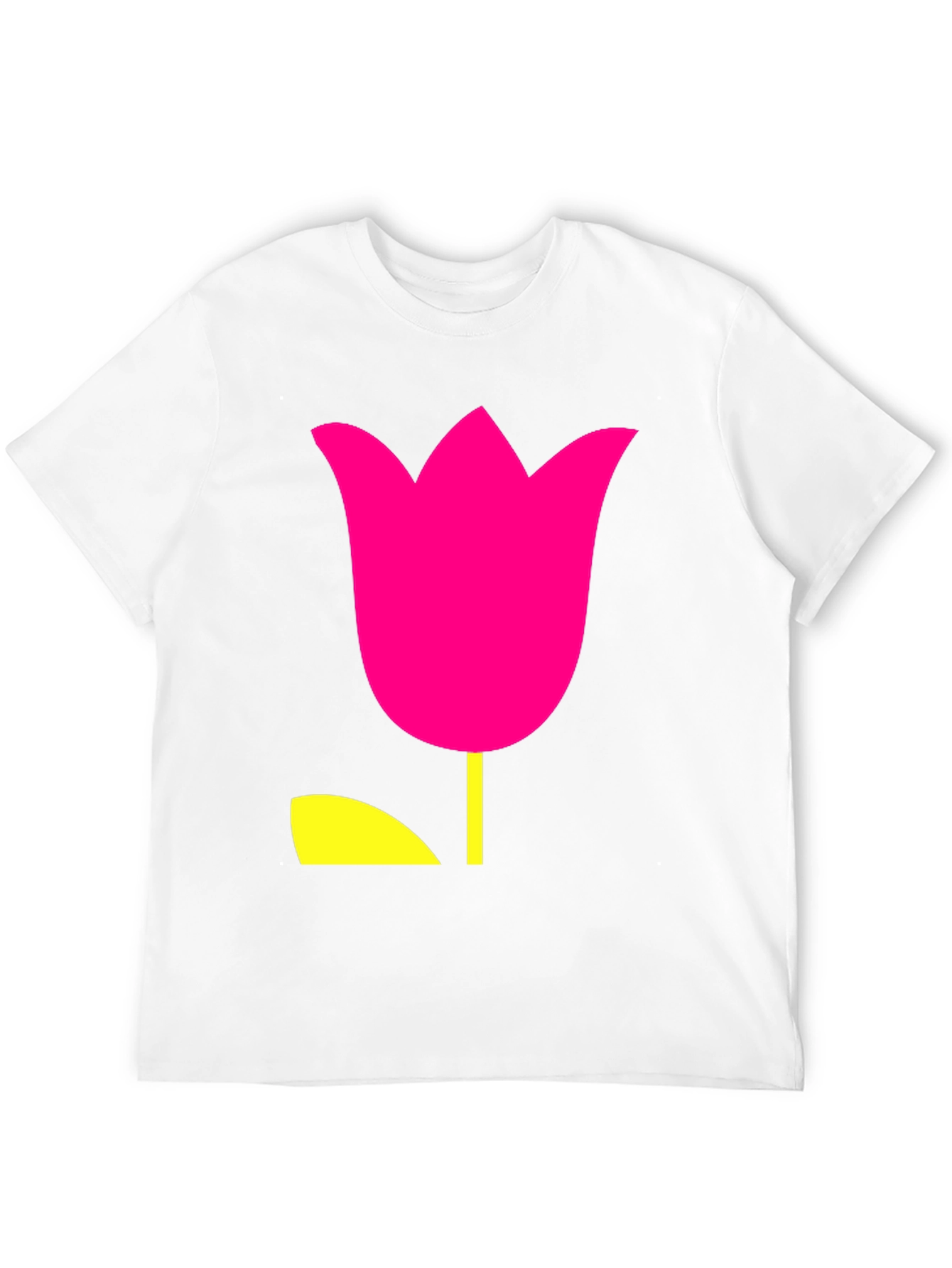 Modern Tulip Graphic Tee - Black Cotton Blend Shirt