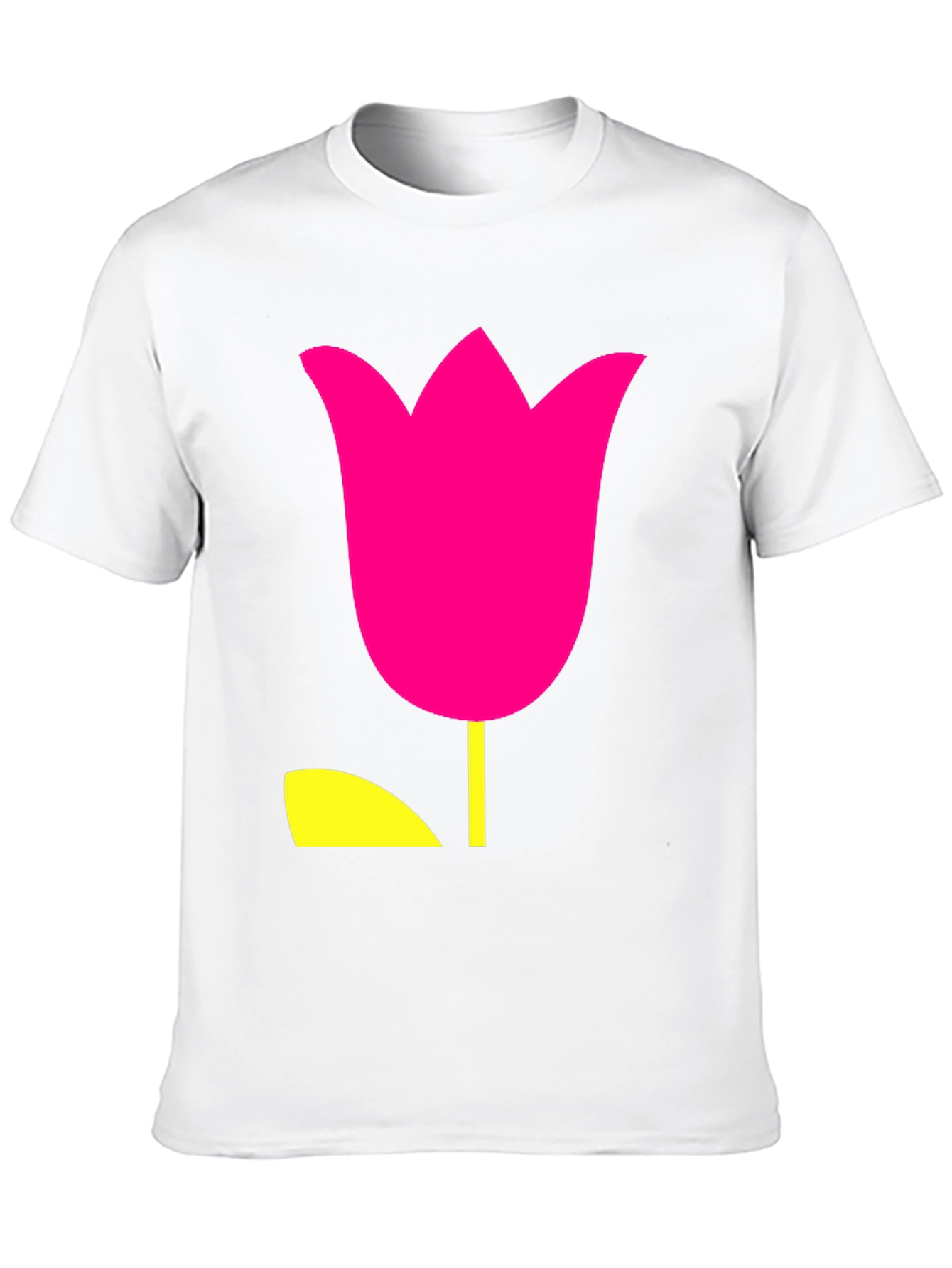 Modern Tulip Graphic Tee - Black Cotton Blend Shirt