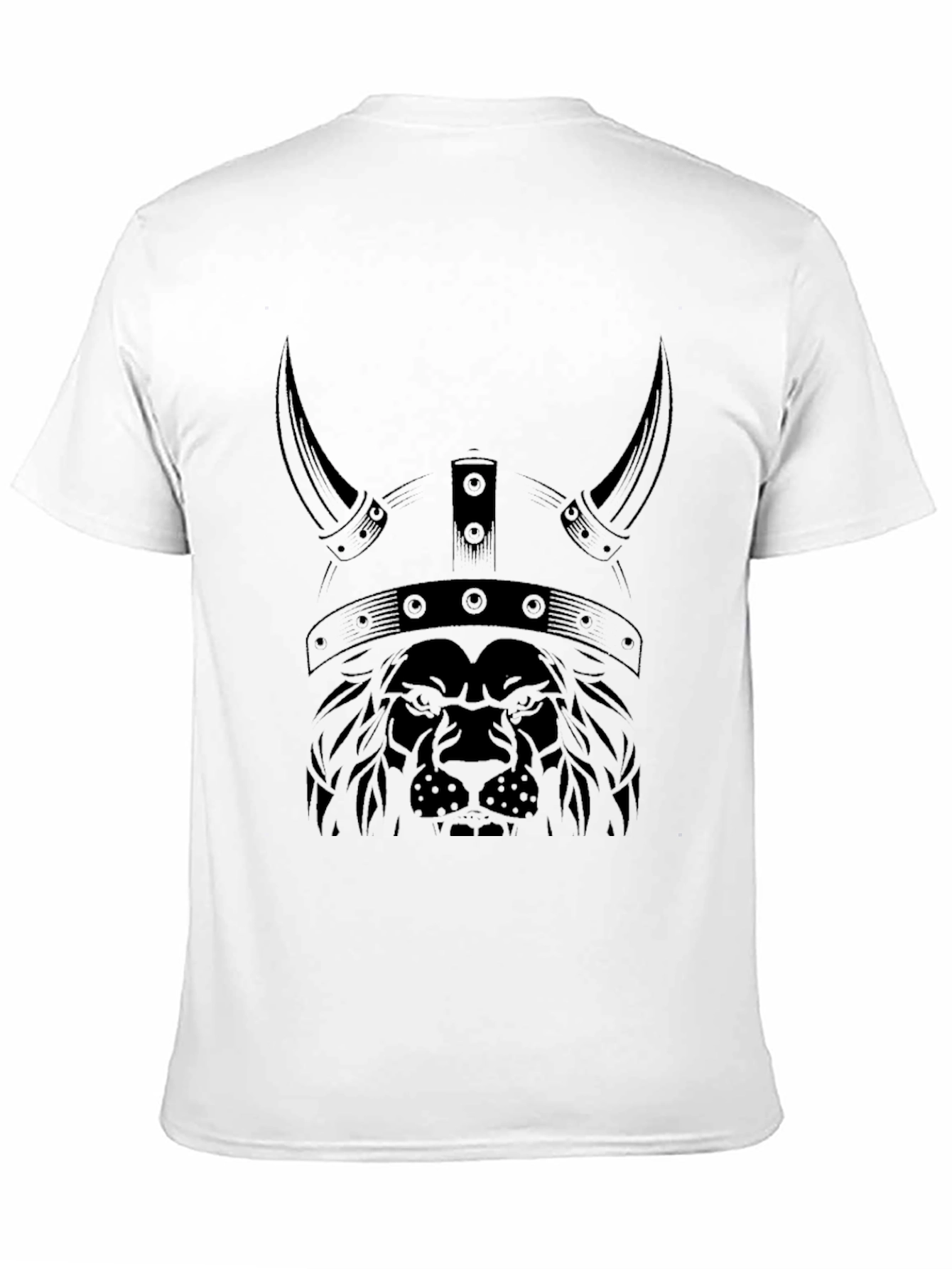 Lion Viking Helmet Graphic Tee - Black