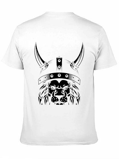 Lion Viking Helmet Graphic Tee - Black
