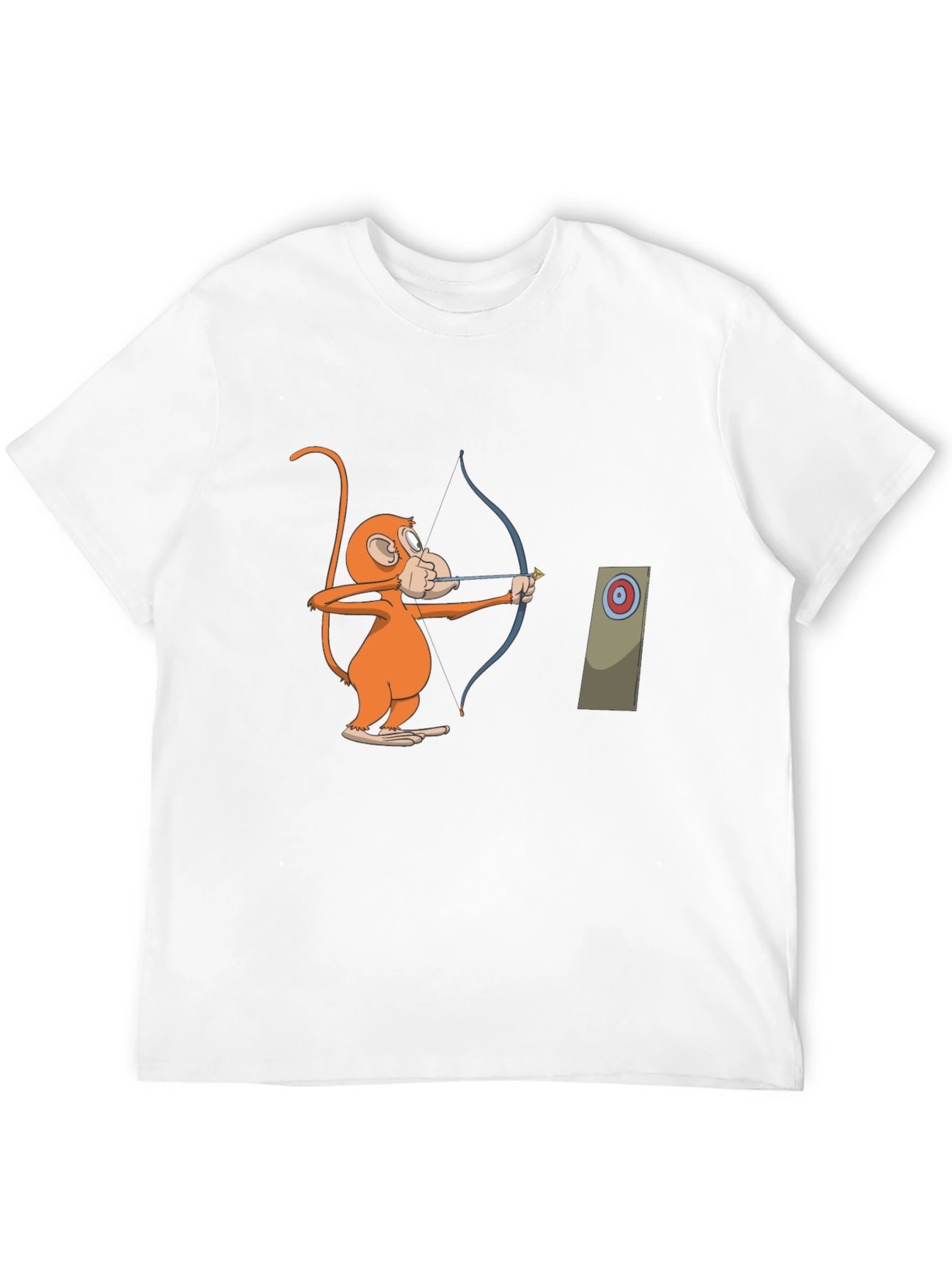 Monkey Archer Graphic Tee - Black Cotton T-Shirt