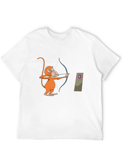 Monkey Archer Graphic Tee - Black Cotton T-Shirt