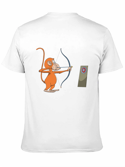Monkey Archer Graphic Tee - Black Cotton T-Shirt