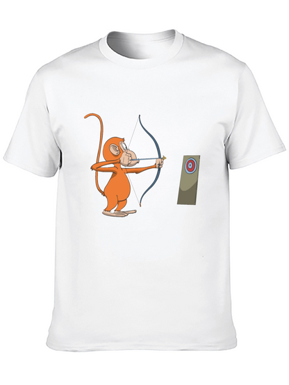 Monkey Archer Graphic Tee - Black Cotton T-Shirt