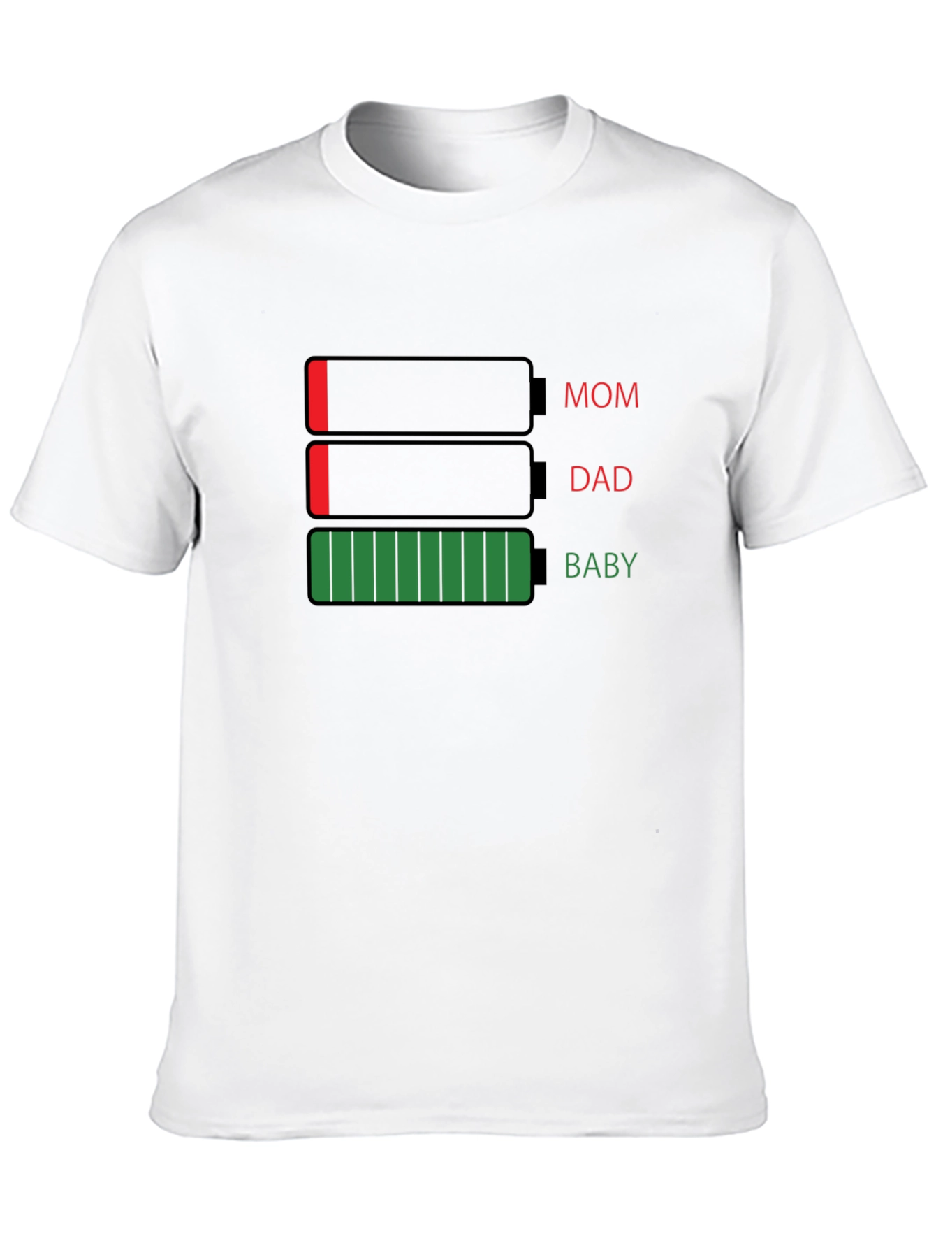 Funny Mom Dad Baby Battery T-Shirt