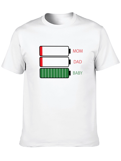 Funny Mom Dad Baby Battery T-Shirt