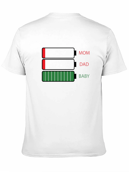 Funny Mom Dad Baby Battery T-Shirt